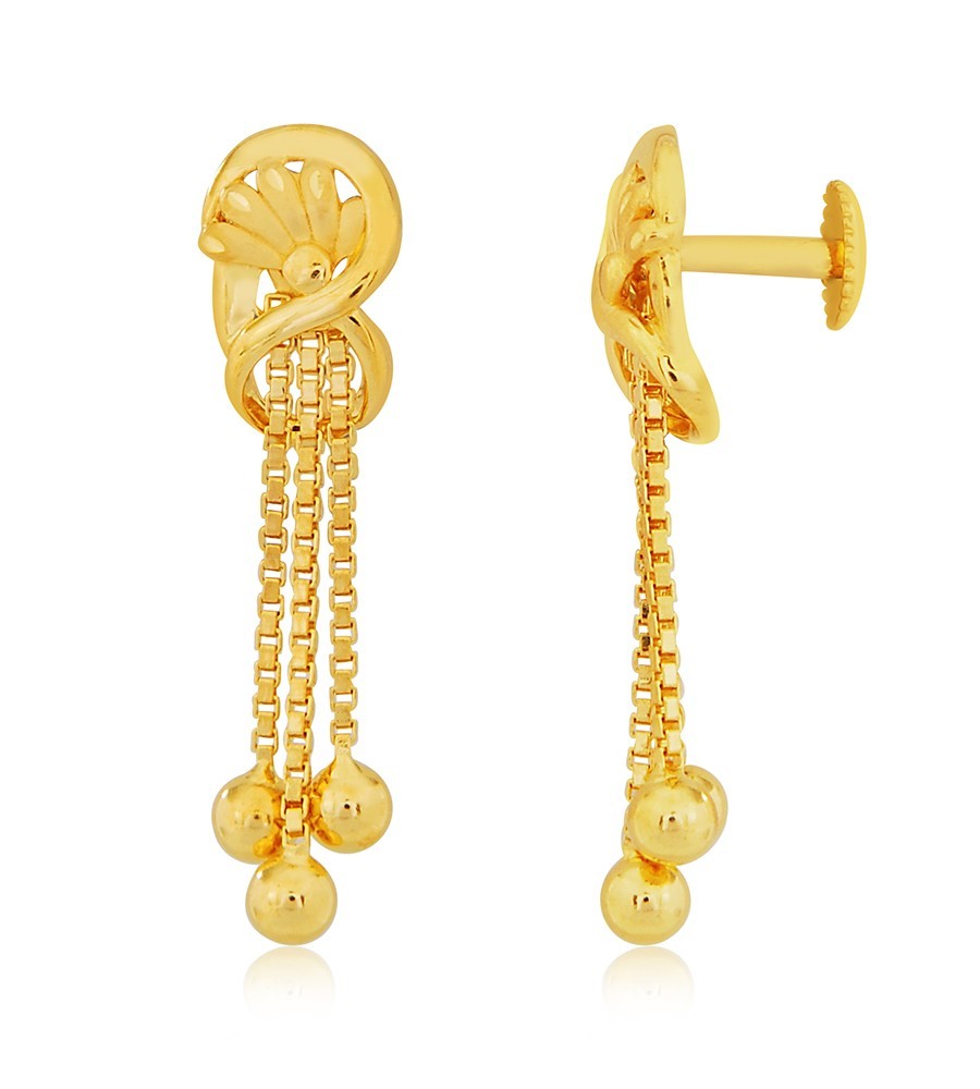 Blooming Laventra Chain Drop Gold Earrings Jewelry Online Shopping