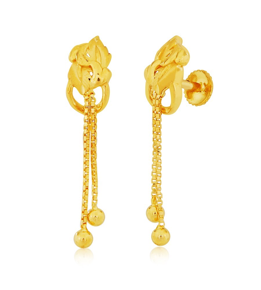 Blended Leafy chain Drop Gold Earrings Jewelry Online Shopping Gold