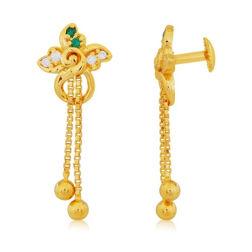 Swilling Bud Chain drop Gold Earrings Jewelry Online Shopping Gold