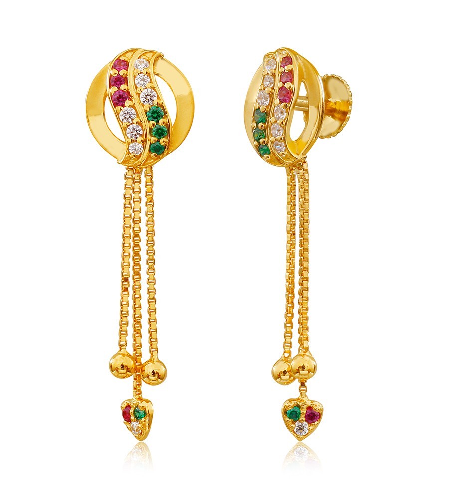 Shimmering Tilde Chain Drop Gold Earrings Jewelry Online Shopping