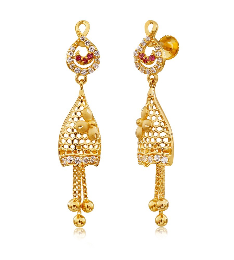Modern Eterna Chain Drop Gold Earrings Jewelry Online Shopping Gold
