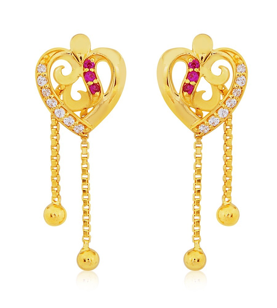 Betel Leafy Chain Drop Gold Earrings Jewelry Online Shopping Gold
