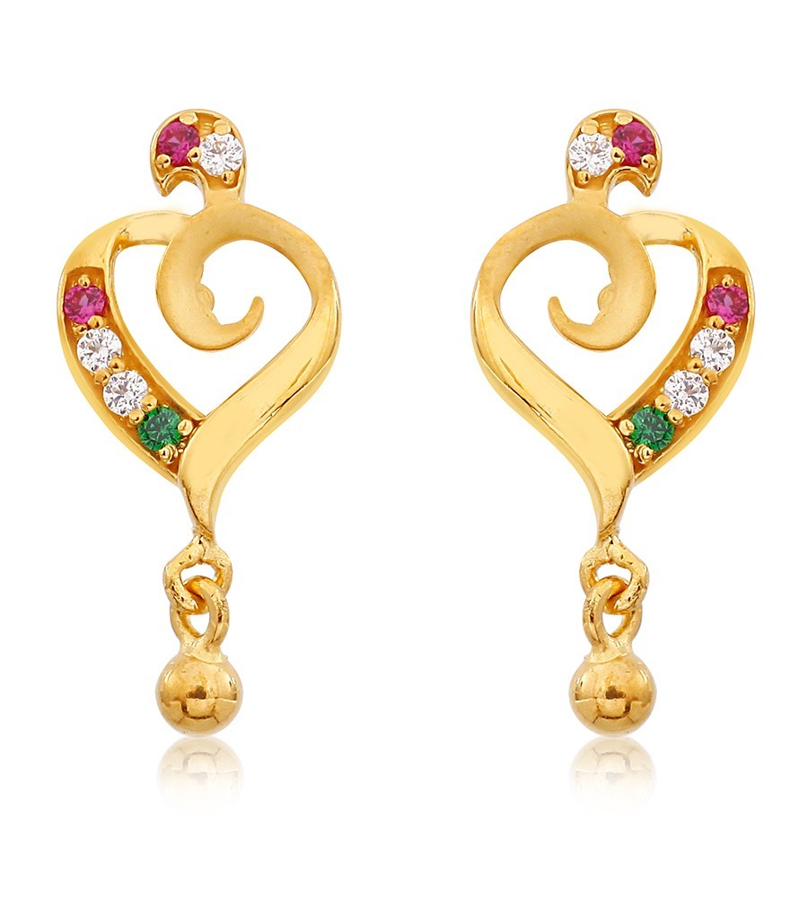 Heron Gold Drop Earrings Jewelry Online Shopping Gold Studs & Earrings