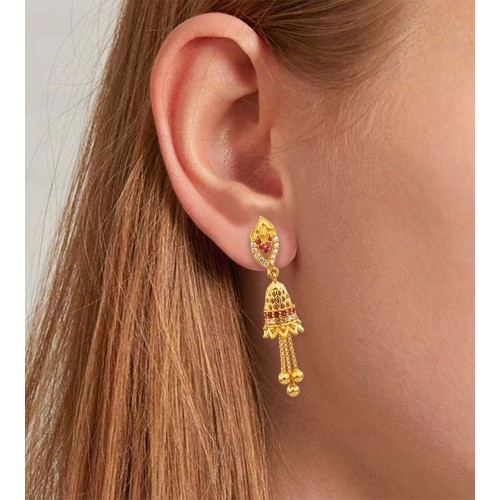 Petite Souli Chain Drape Double Earring | Multi Piercing Stud | Liven –  Liven Company