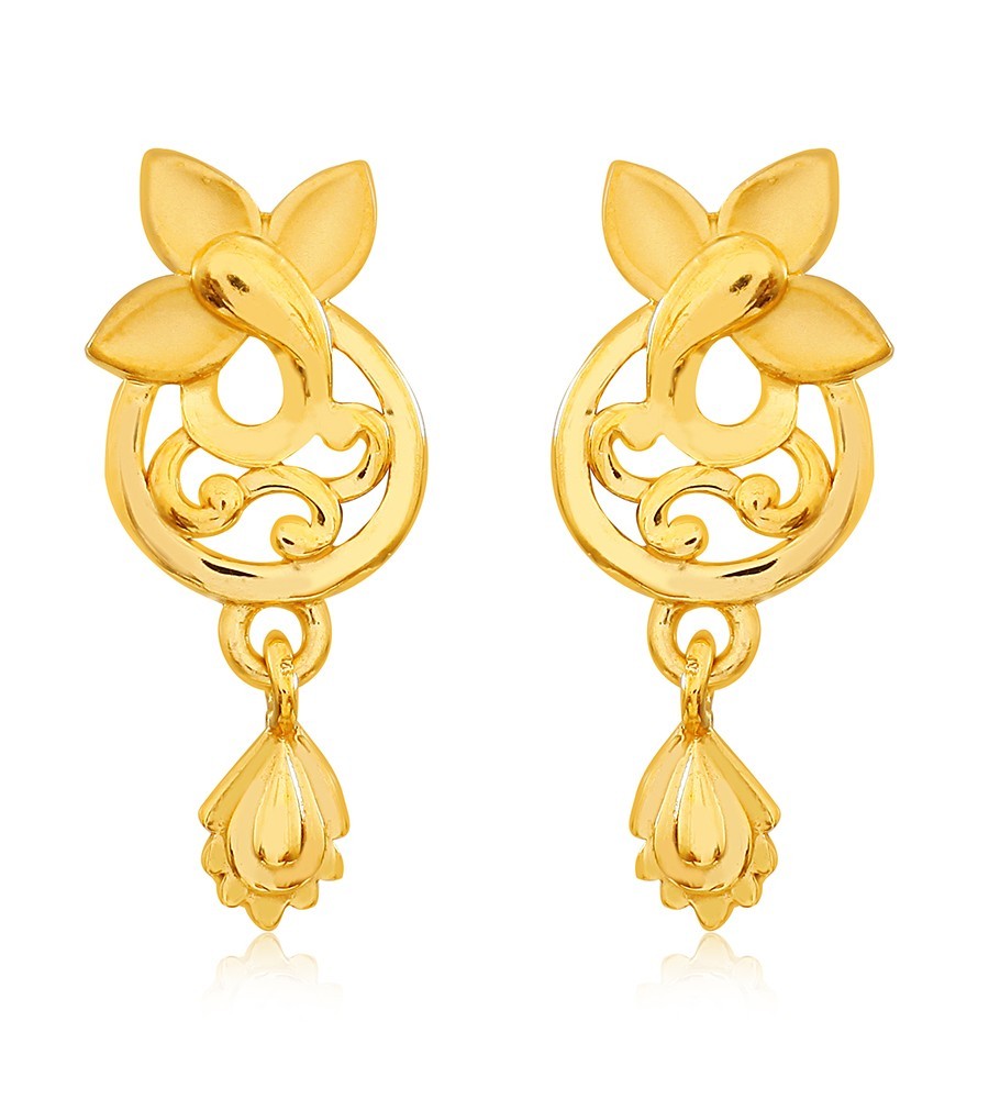 Floral Truss Gold Drop Earrings 