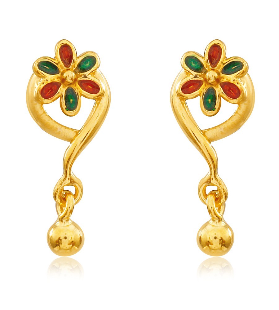 Bergenia Floret Gold Drop Earrings Jewelry Online Shopping Gold