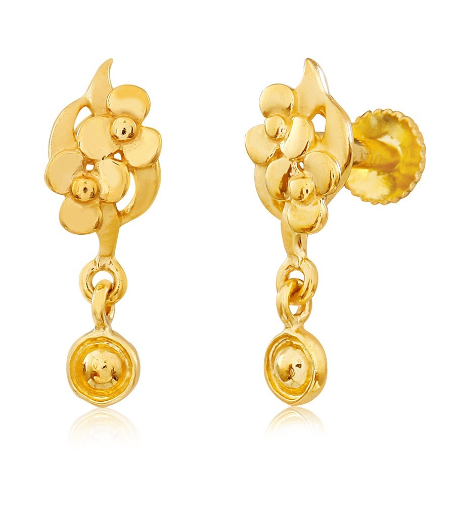 Alyssum Floral Gold Drop Earrings Jewelry Online Shopping Gold