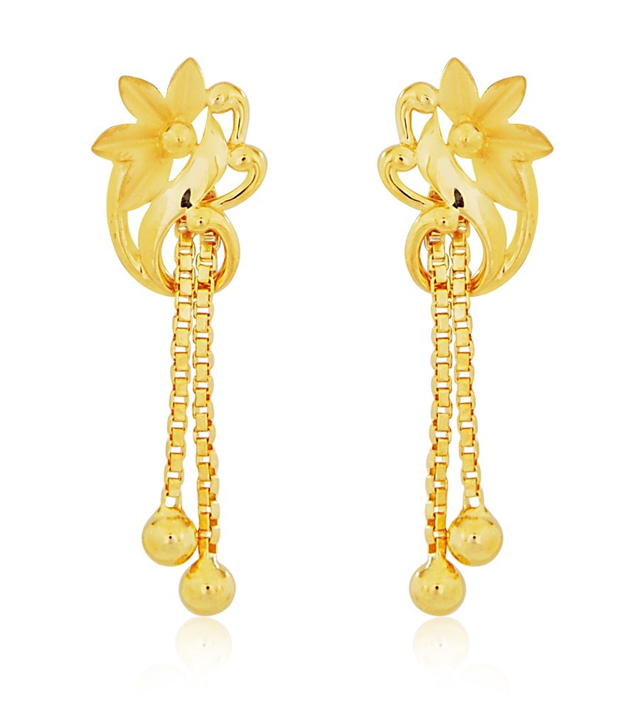 Lady's Mantle Floret Chain Drop Gold Earrings Jewelry Online Shopping