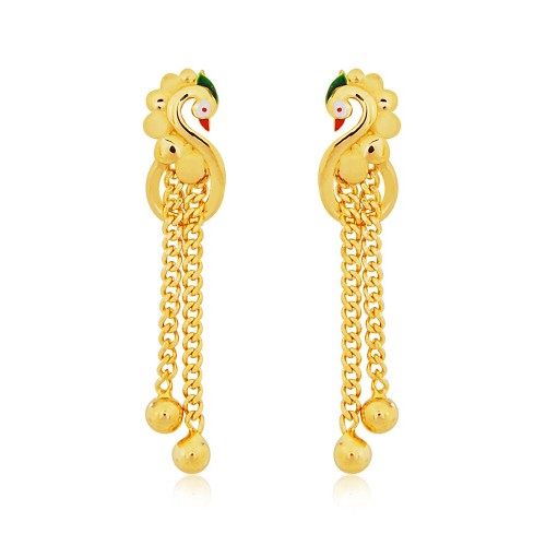 Flipkartcom  Buy Lilly  Sparkle Gold Toned Chain Earrings With Crystal  Studded On Top Crystal Alloy Drops  Danglers Online at Best Prices in India